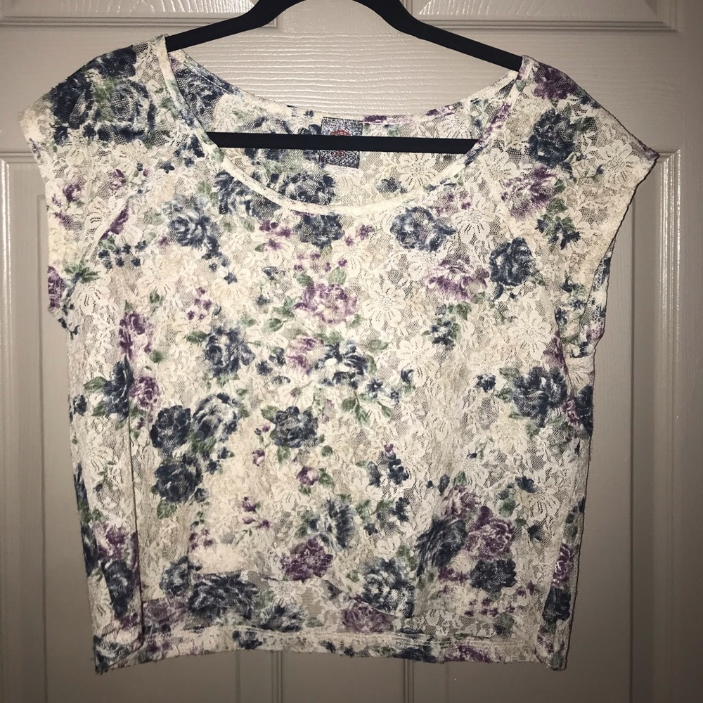 Sheer Off The Shoulder Floral Top